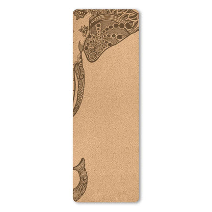 4Mm Natural Cork TPE Printed Yoga Mat Non-Slip Esterilla Yoga Sweat-Absorbing Home Fitness Pad Gymnastics Pilates Mats with Bag