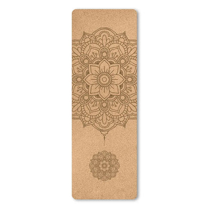 4Mm Natural Cork TPE Printed Yoga Mat Non-Slip Esterilla Yoga Sweat-Absorbing Home Fitness Pad Gymnastics Pilates Mats with Bag