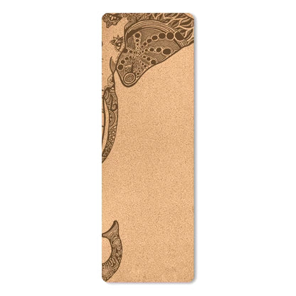 4Mm Natural Cork TPE Printed Yoga Mat Non-Slip Esterilla Yoga Sweat-Absorbing Home Fitness Pad Gymnastics Pilates Mats with Bag